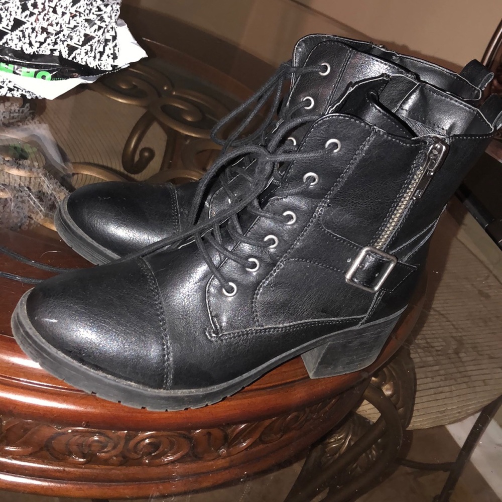 Black Combat/Moto Style Boots